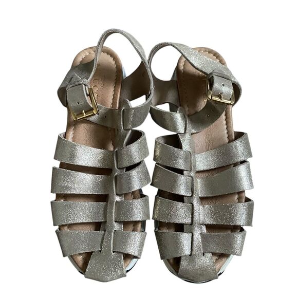 Sesto Meucci Chunky Sandals 9 EU 39 Platform Gold Leather Strappy Made Italy - Picture 4 of 8
